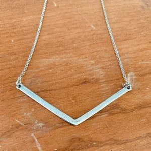 Silver triangle normal length necklace